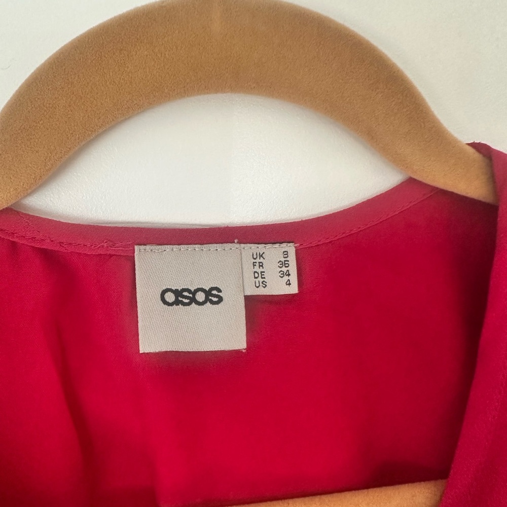 ASOS Pink Ruffle Wrap Dress - Picture 5 of 6